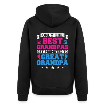 Urgroßvater Opa Uropa Urgroßeltern Großvater - Unisex Premium Bio Zip Hoodie - Schwarz - Hinten - Nico (187cm)