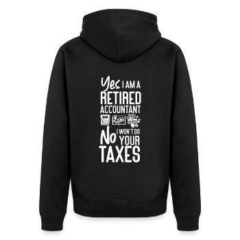 Accountant Bookkeeper Accounting - Unisex Premium Bio Zip Hoodie - Schwarz - Hinten - Nico (187cm)