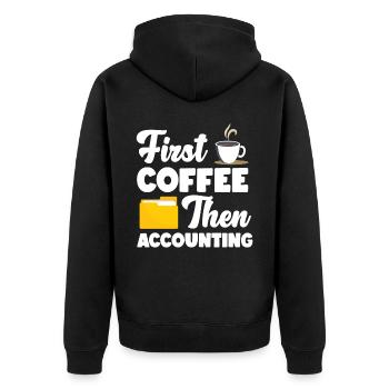 Accountant Bookkeeper Accounting - Unisex Premium Bio Zip Hoodie - Schwarz - Hinten - Nico (187cm)