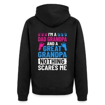 Urgroßvater Opa Uropa Urgroßeltern Großvater - Unisex Premium Bio Zip Hoodie - Schwarz - Hinten - Nico (187cm)