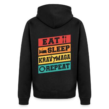 Krav Maga Apparel Israélien Self - Veste à capuche bio Premium Unisexe - noir - Dos - Nico (187cm)