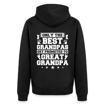 Urgroßvater Opa Uropa Urgroßeltern Großvater - Unisex Premium Bio Zip Hoodie - Schwarz - Hinten - Nico (187cm)