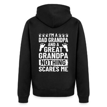 Urgroßvater Opa Uropa Urgroßeltern Großvater - Unisex Premium Bio Zip Hoodie - Schwarz - Hinten - Nico (187cm)