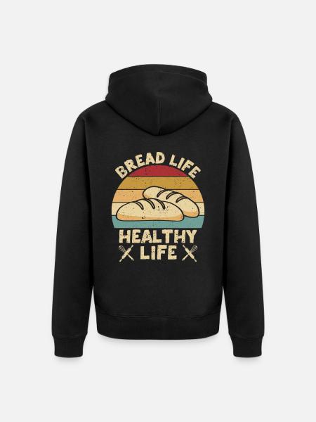 Funny bread baker - Unisex Premium Organic Zip Hoodie - black