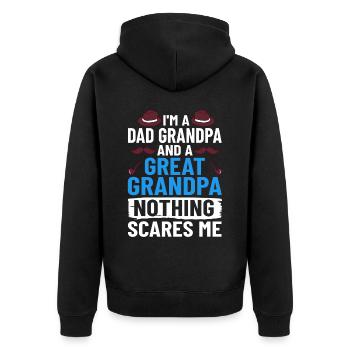 Urgroßvater Opa Uropa Urgroßeltern Großvater - Unisex Premium Bio Zip Hoodie - Schwarz - Hinten - Nico (187cm)