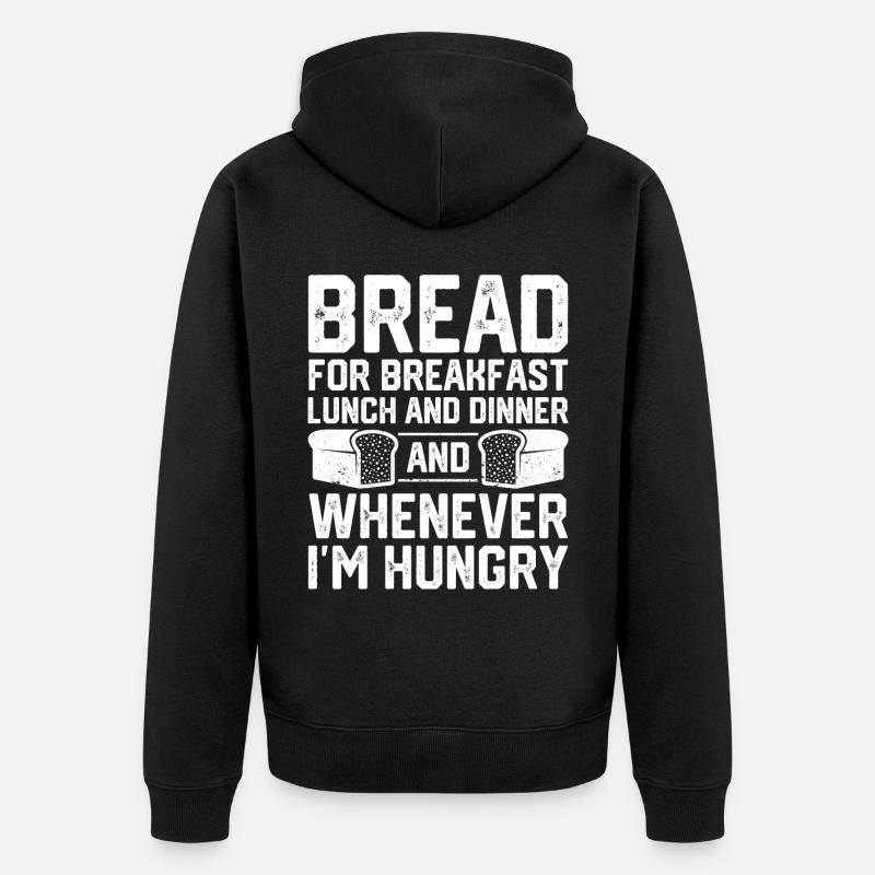 Funny bread baker - Unisex Premium Organic Zip Hoodie - black