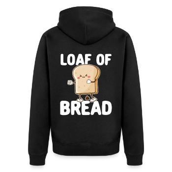Lustiger Brotbacken-Bäcker - Unisex Premium Bio Zip Hoodie - Schwarz - Hinten - Nico (187cm)