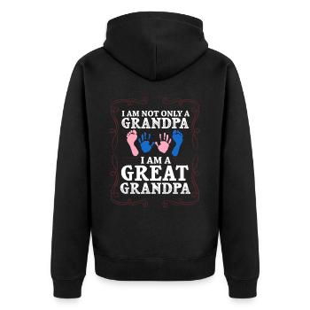 Urgroßvater Opa Uropa Urgroßeltern Großvater - Unisex Premium Bio Zip Hoodie - Schwarz - Hinten - Nico (187cm)