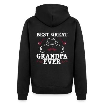 Urgroßvater Opa Uropa Urgroßeltern Großvater - Unisex Premium Bio Zip Hoodie - Schwarz - Hinten - Nico (187cm)
