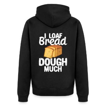 Funny bread baker - Unisex Premium Organic Zip Hoodie - black - Back - Nico (187cm)