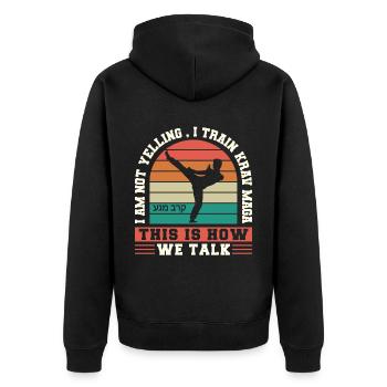 Krav Maga Apparel Israeli Self - Unisex Premium Organic Zip Hoodie - black - Back - Nico (187cm)