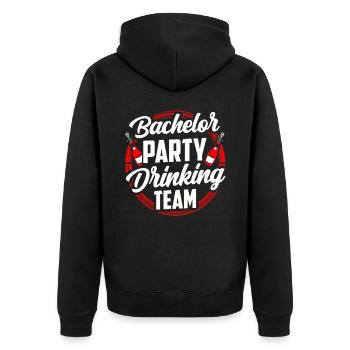 Junggesellenabschied Trinkteam Trinken Team Braut - Unisex Premium Bio Zip Hoodie - Schwarz - Hinten - Nico (187cm)