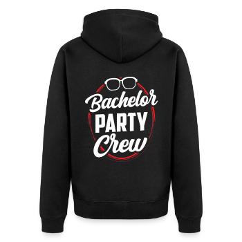 Bachelor Party Team Bachelor - Unisex Premium Organic Zip Hoodie - black - Back - Nico (187cm)