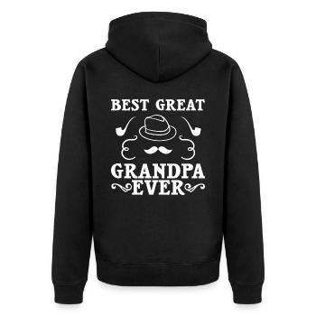 Urgroßvater Opa Uropa Urgroßeltern Großvater - Unisex Premium Bio Zip Hoodie - Schwarz - Hinten - Nico (187cm)