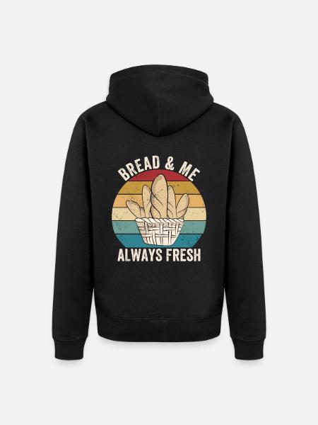 Funny bread baker - Unisex Premium Organic Zip Hoodie - black