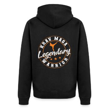 Krav Maga Apparel Israeli Self - Unisex Premium Organic Zip Hoodie - black - Back - Nico (187cm)