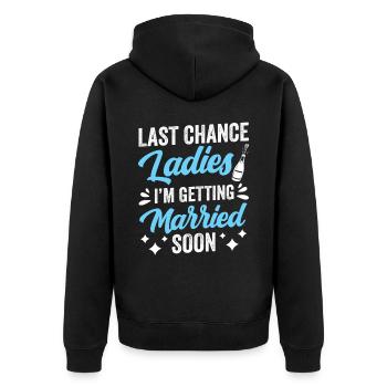 Letzte Chance Ladies Ich Werde Bald Heiraten Braut - Unisex Premium Bio Zip Hoodie - Schwarz - Hinten - Nico (187cm)