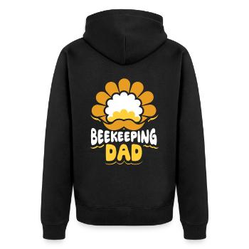 Beekeeping Papa Beekeepers Beekeepers Honey Bee - Unisex Premium Organic Zip Hoodie - black - Back - Nico (187cm)
