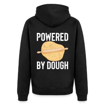 Funny bread baker - Unisex Premium Organic Zip Hoodie - black - Back - Nico (187cm)