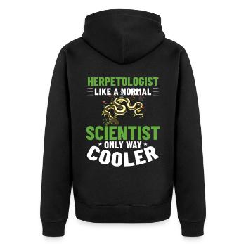 Herpetologie Reptilien Herpetologe Echsen - Unisex Premium Bio Zip Hoodie - Schwarz - Hinten - Nico (187cm)