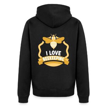 Ich Liebe Die Imkerei Imker Honigbiene Imkern - Unisex Premium Bio Zip Hoodie - Schwarz - Hinten - Nico (187cm)