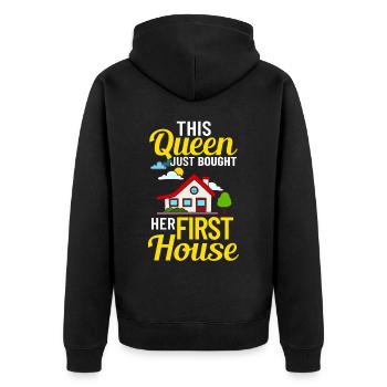 Home Home House Purchase Property - Unisex Premium Organic Zip Hoodie - black - Back - Nico (187cm)