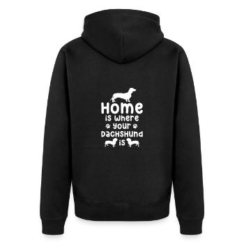 Dachshund Dog Dogs Dachshund Teckel Gift - Unisex Premium Organic Zip Hoodie - black - Back - Nico (187cm)