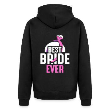 Meilleure mariée jamais mariée mariage - Veste à capuche bio Premium Unisexe - noir - Dos - Nico (187cm)