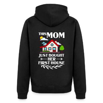 Home Home House Purchase Property - Unisex Premium Organic Zip Hoodie - black - Back - Nico (187cm)