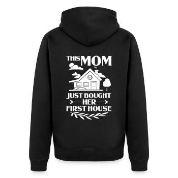 Home Home House Purchase Property - Unisex Premium Organic Zip Hoodie - black - Back - Nico (187cm)
