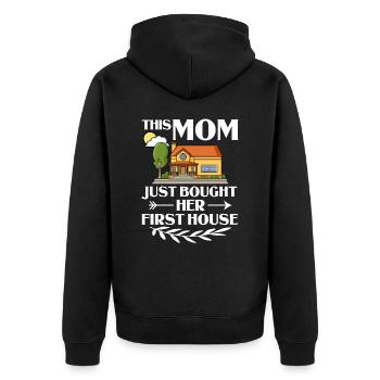 Home Home House Purchase Property - Unisex Premium Organic Zip Hoodie - black - Back - Nico (187cm)