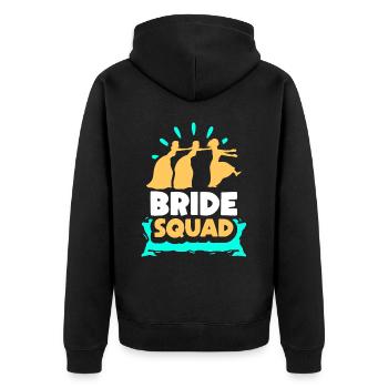 Braut Team Party Hochzeit Bräute Heiraten - Unisex Premium Bio Zip Hoodie - Schwarz - Hinten - Nico (187cm)