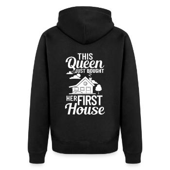 Home Home House Purchase Property - Unisex Premium Organic Zip Hoodie - black - Back - Nico (187cm)