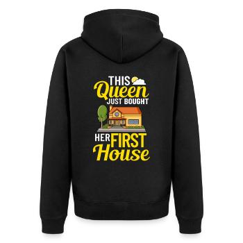 Home Home House Purchase Property - Unisex Premium Organic Zip Hoodie - black - Back - Nico (187cm)