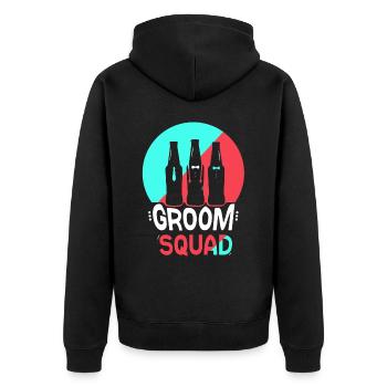 Bräutigam Team Sprüche Hochzeit Party Heirat - Unisex Premium Bio Zip Hoodie - Schwarz - Hinten - Nico (187cm)
