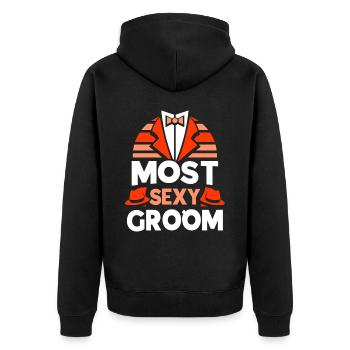 Sexy Groom Dictons Party Mariage Mariage - Veste à capuche bio Premium Unisexe - noir - Dos - Nico (187cm)