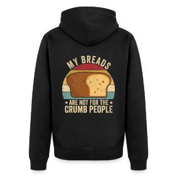 Funny bread baker - Unisex Premium Organic Zip Hoodie - black - Back - Nico (187cm)