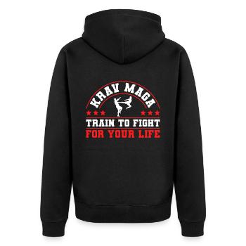 Krav Maga Apparel Israélien Self - Veste à capuche bio Premium Unisexe - noir - Dos - Nico (187cm)