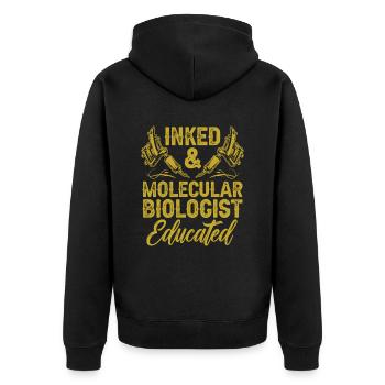 Biologiste Biologiste Tatouage Biologiste moléculaire - Veste à capuche bio Premium Unisexe - noir - Dos - Nico (187cm)