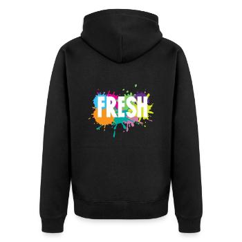 Hip Hop Rap Musik Rapper Hiphop Geschenk - Unisex Premium Bio Zip Hoodie - Schwarz - Hinten - Nico (187cm)