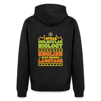 Biologie Biologe Witzig Molekularbiologe - Unisex Premium Bio Zip Hoodie - Schwarz - Hinten - Nico (187cm)