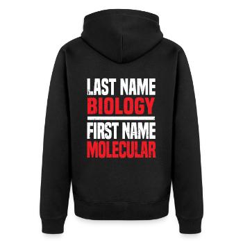 Biology Biologist Molecular biologist - Unisex Premium Organic Zip Hoodie - black - Back - Nico (187cm)