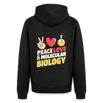 Biologiste biologique Paix Cher biologiste moléculaire - Veste à capuche bio Premium Unisexe - noir - Dos - Nico (187cm)