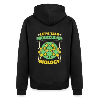 Biologie Biologe Moleküle Molekularbiologe - Unisex Premium Bio Zip Hoodie - Schwarz - Hinten - Nico (187cm)