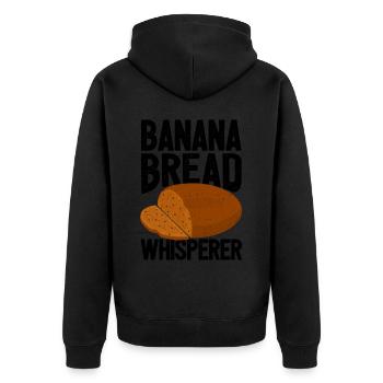Funny bread baker - Unisex Premium Organic Zip Hoodie - black - Back - Nico (187cm)