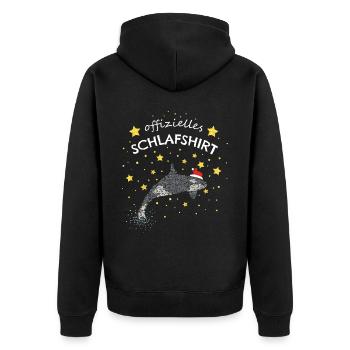 Offizielles Schlafshirt Orca Killerwal Christmas - Unisex Premium Bio Zip Hoodie - Schwarz - Hinten - Nico (187cm)