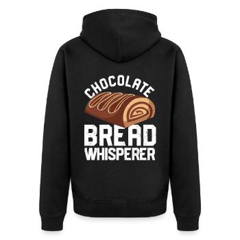 Funny bread baker - Unisex Premium Organic Zip Hoodie - black - Back - Nico (187cm)