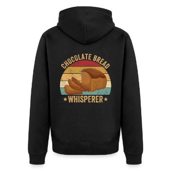 Funny bread baker - Unisex Premium Organic Zip Hoodie - black - Back - Nico (187cm)