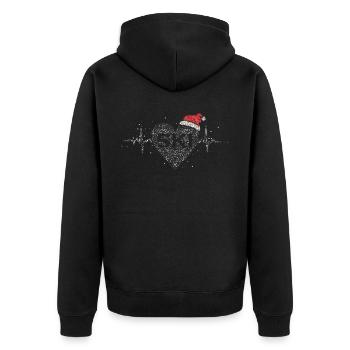 Skieurs Skieurs Sports d’hiver Noël Saint-Nicolas - Veste à capuche bio Premium Unisexe - noir - Dos - Nico (187cm)