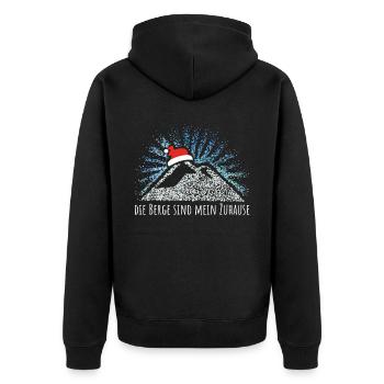 Berge Ski Snowboard Wintersport Weihnachtsmotiv - Unisex Premium Bio Zip Hoodie - Schwarz - Hinten - Nico (187cm)